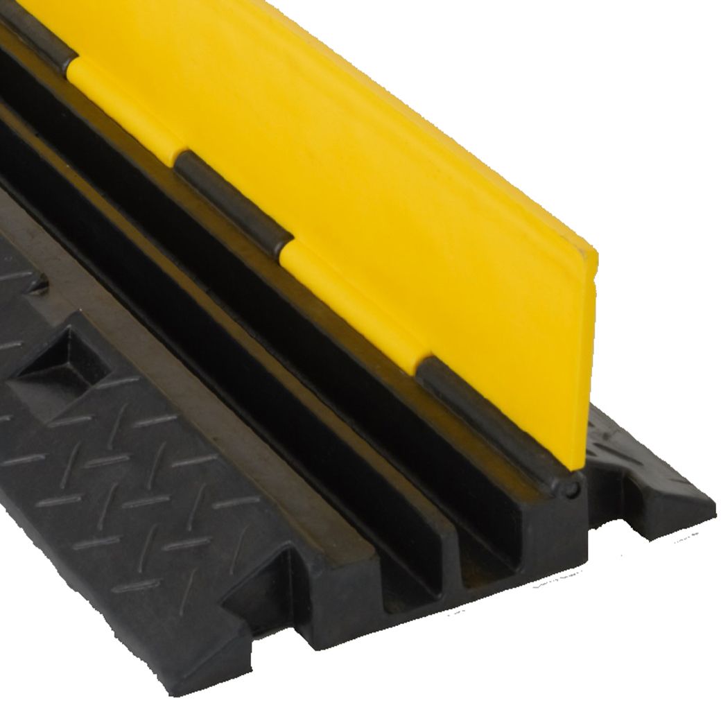 YAMADA ยางป้องกันสายไฟ 2 ช่อง 100x24.5x4.5cm สีเหลือง