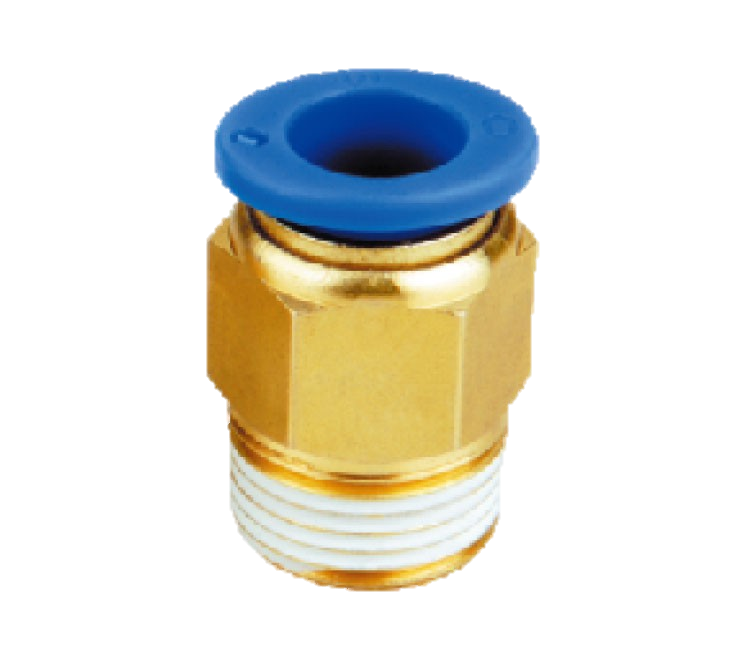 SPC - ข้อต่อตรง เสียบสายลม เกลียวนอก SPC