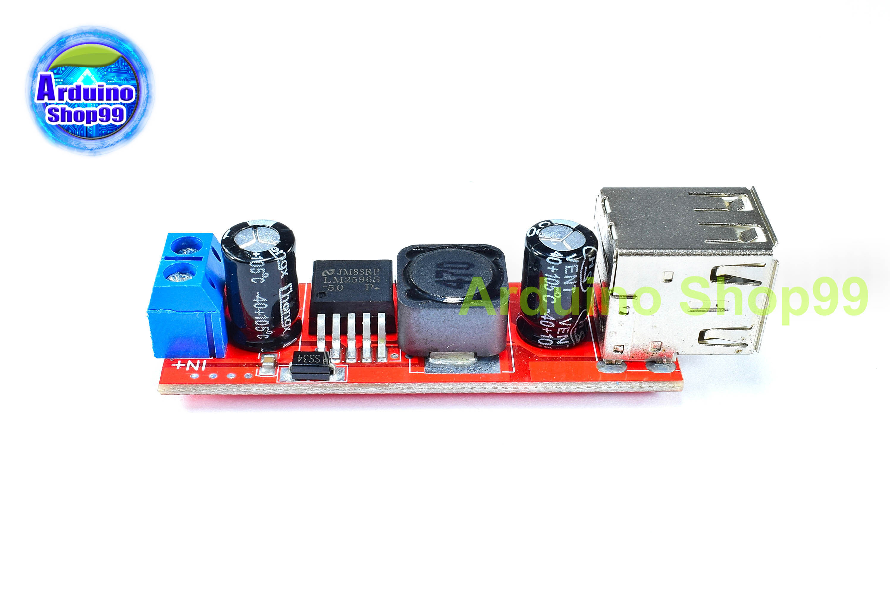 Dual USB Step-Down input 9V/12V/24V/36V output 5V DC-DC 3A