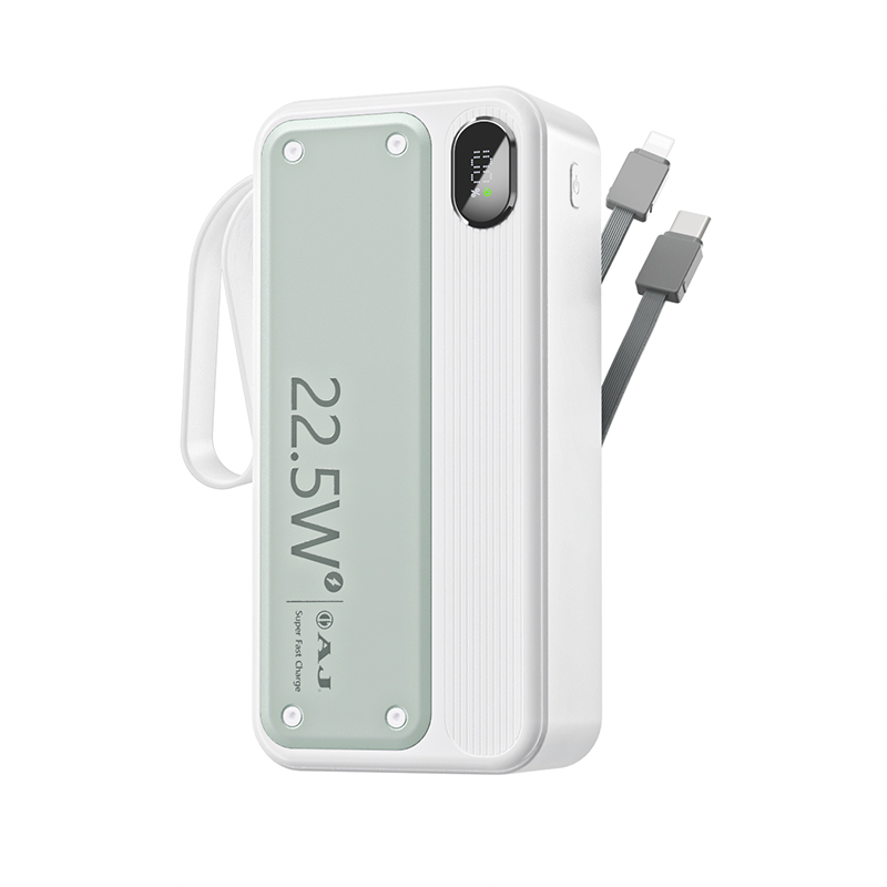 AJ พาวเวอร์เเบงค์ รุ่น GC210 ความจุ 20000mAh ชาร์จเร็ว PD22.5W มีสายชาร์จในตัว 2in1 (มอก.2879-2560) ประกัน 1 ปี