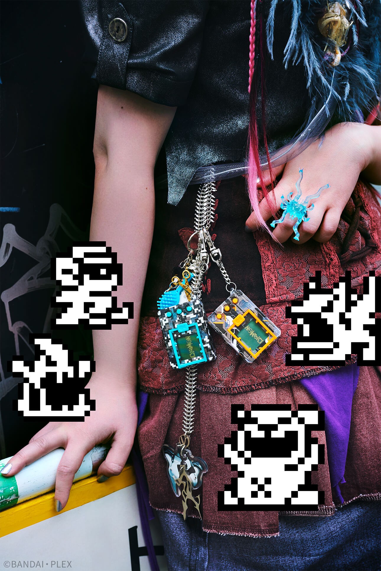 BANDAI DIGIMON Digital Monster V-PET HYPE DROP EDITION feat. Utaha - Mosiac Blue COLOR ดิจิม่อน วีเพ็ท ไฮป์ดรอป อุตาฮะ[LOT JP]