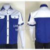 รหัส A29.4 : เสื้อช่างแขนสั้นผ้าคอมทวิวสีน้ำเงินอก+แขนขาว (กุ้นฟ้าเข้ม)