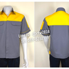 รหัส A8.6 : เสื้อช่างแขนสั้นผ้าคอมทวิวสีเทาอกเหลือง (ซ่อนสาบ)