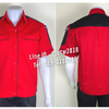 รหัส A31.2 : เสื้อช่างแขนสั้นผ้าคอมทวิวสีแดงบ่าดำ