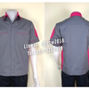 รหัส A11.13 : เสื้อช่างแขนสั้นผ้าคอมทวิวสีเทาข้างชมพูเข้ม