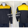 รหัส AB16.3 : เสื้อช่างแขนยาวผ้าคอมทวิวสีดำอกเหลือง