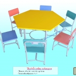 โต๊ะเก้าอี้ 6 เหลี่ยม ระดับอนุบาล