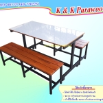 โต๊ะเก้าอี้โรงอาหาร แบบตัวT