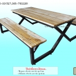 โต๊ะเก้าอี้โรงอาหารไม้ระแนง