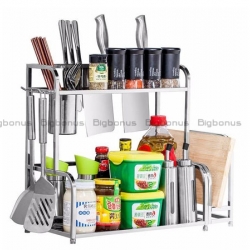 ชั้นวางเครื่องครัวสแตนเลส ประกอบสำเร็จ