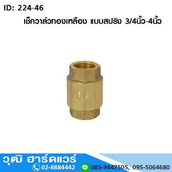 เช็ควาล์วทองเหลือง แบบสปริง 3/4นิ้ว-4นิ้ว