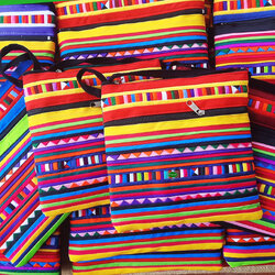 กระเป๋าผ้าสะพายข้างผ้าลีซอคละสีคละลาย5ใบ