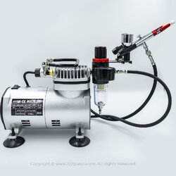 ชุดปั๊มลมแอร์บรัช HSENG รุ่น AS182 แบบไม่มีถังพัก [ Airbrush Compressor Kit AS182 ]