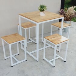 ชุดโต๊ะเล็ก 60x60 สีขาว