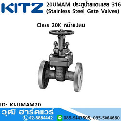 KITZ รุ่น 20UMAM ประตูน้ำสแตนเลส หน้าแปลน (Stainless Steel Gate Valves) 1/2"-8"