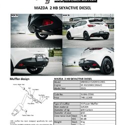 ท่อ HKS สำหรับรถ MAZDA 3 SKY HATCHBACK 2015-2019