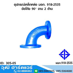 อุปกรณ์เหล็กหล่อ มอก. ข้อโค้ง 90 องศา จาน 2 ด้าน