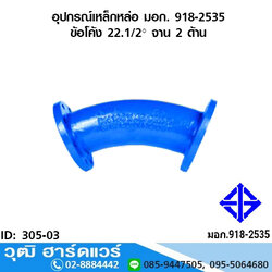 อุปกรณ์เหล็กหล่อ มอก. ข้อโค้ง 22.1/2 องศา จาน 2 ด้าน 3"
