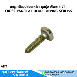 สกรูเกลียวปล่อยเหล็ก ชุบรุ้ง หัวกะทะ JT+