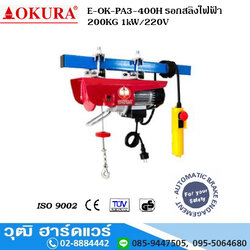 OKURA E-OK-PA3-400H รอกสลิงไฟฟ้า 200KG 1kW/220V