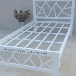 เตียงนอนเหล็ก 3.5 ฟุต สีขาว แบบที่2