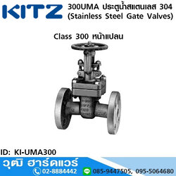 KITZ รุ่น 300UMA ประตูน้ำสแตนเลส หน้าแปลน (Stainless Steel Gate Valves) 1/2"-8"