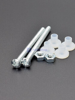 น๊อตขนาด 2M4*45 + 2M4 nut + 4 M4 nylon สำหรับล๊อค อลูมิเนียมบล็อก