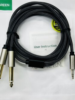 UGREEN 10615 3.5mm TRS to Dual 6.35mm TS Audio Cable 2m