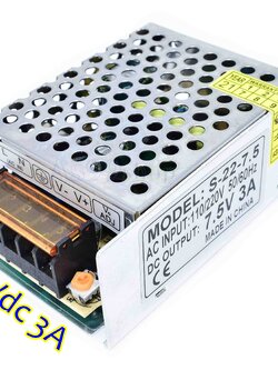 สวิตชิ่งเพาเวอร์ซัพพลาย Switching Power Supply 7.5V 3A 22W(สีเงิน) S-22-7.5