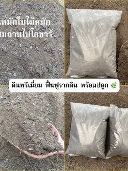 ดินปลูกพรีเมียม ใบไม้หมัก + ถ่านไบโอชาร์
