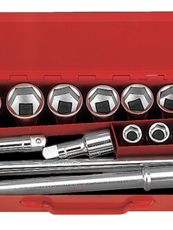 บ็อกชุด AMPRO รู 3/4" 20 ชิ้น (มิล) ขนาด 6 เหลี่ยม (PARABOLA)