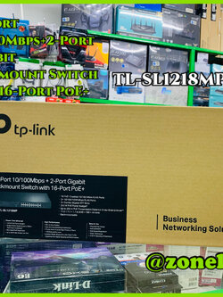 TL-SL1218MP 16-Port 10/100Mbps + 2-Port Gigabit Unmanaged PoE Switch