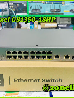 Zyxel GS1350-18HP Smart Managed PoE Switch 16 Port Gigabit, 2 SFP 250W