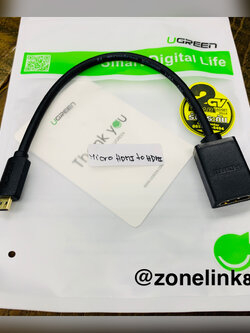 Ugreen 20134 22cm Micro HDMI Male To HDMI Female Adapter Cable