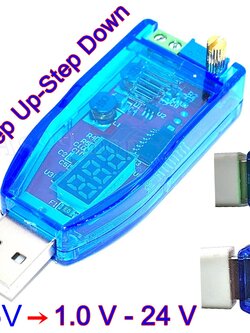 DC-DC Buck-Boost แหล่งจ่ายไฟแรงดันไฟฟ้าโมดูล 5V Usb to Step-Up Step-Down จาก 1.0 V - 24 V