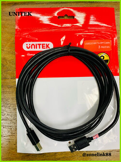UNITEK Y-C420GBK 3m.USB 2.0 To USB B Cable