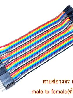 สายต่อวงจร Jumper male to Female(ตัวผู้-ตัวเมีย) ยาว 15 CM จำนวน 40 เส้น