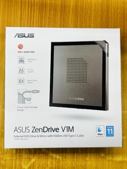 Asus Zen Drive V1M External DVD Drive & Wirter Hidden USB Type-C Cable ZenDrive V1M (SDRW-08V1M-U)