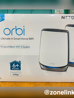 NETGEAR RBK852 Orbi Whole Home Tri-Band Mesh WiFi 6 System Router With 1 Satellite Extender