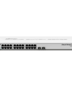 CSS326-24G-2S+RM SwOS powered 24 port Gigabit Ethernet switch with two SFP+ ports in 1U rackmount case