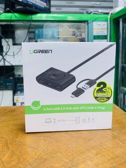 UGREEN 40850 4 Ports USB 3.0 Hub With Type-C USB 3.1 OTG Adapter Converter