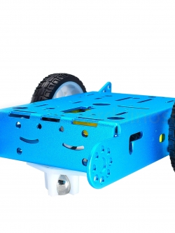 โครงรถหุ่นยนต์ Aluminum alloy robot Smart car ล้อขาว/ยางดำ สี Metallic Blue