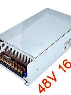 สวิตชิ่งเพาเวอร์ซัพพลาย Switching Power Supply 48V16.6A 800W(สีเงิน) S-800-48