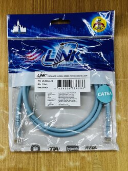 Link US-5201ALZ-9 CAT6A UTP Super-S Series PATCH Cord 1m,LSZH