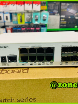 MikroTik CRS112-8G-4S-IN - 8-Port Gigabit Ethernet + 4-Port SFP (1G) “small size low cost” Cloud Router Switch MikroTik RouterOS, Level5 license (Load Balancing + HotSpot Server) Metal Case(สินค้ารวมภาษีมูลค่าเพิ่ม)