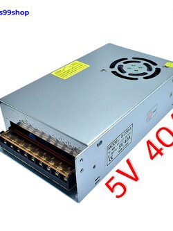 Switching Power Supply สวิตชิ่งเพาเวอร์ซัพพลาย 5V 40A 200W(สีเงิน) S-200-5