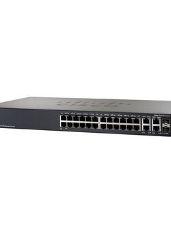 Cisco SF300-24 (SRW224) L3-Managed Switch 24 Port 10/100Mbps 4 Port Gigabit, 2-Port Mini-GBIC รองรับ Static Routing, VLANs