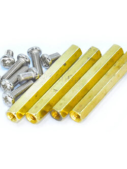 M3*35 double-pass hexagonal Copper column (female-female)+น๊อต 8 ตัว