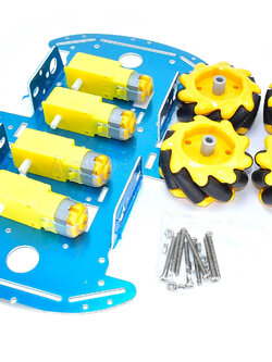 ชุดคิทโครงรถหุ่นยนต์ 4wd Aluminum Alloycar chassis +ล้อ4+มอเตอร์4