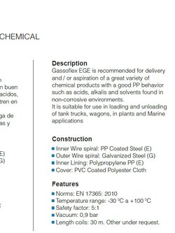 Composite Hoses and Flex, EGE, PRODUCTOS QUIMICOS I CHEMICAL